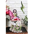 Ebros Gift Amy Brown True Gentleman Whimsical Pink Elf Fairy with Flying Flower Pixie Frog Messenger Decorative Figurine 6.75" H Fantasy Mythical Magic Faery Garden Collectible