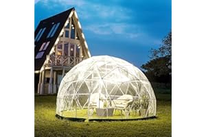 LVAOSTT Garden Dome 12FT Clear Tent Outdoor for Garden, Weather Proof Pod Camping Patio Tent for Backyard Canopy Gazebos Screen House Room Lean to Greenhouse