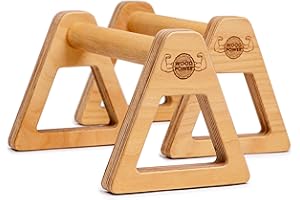 WOODPOWER® - PowerBars, Wooden Parallettes Push Up Bars, Joint-Friendly Beech Wood Calisthenics Equipment for Home, Durable Handstand Trainer Push Up Handles for Floors