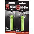 GEAR AID Ni Glo 2” UV Rechargeable Glowing Keychain, Glow-in-the-Dark Accessory for Keys, Camping and Outdoor Gear