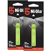 GEAR AID Ni Glo 2” UV Rechargeable Glowing Keychain, Glow-in-the-Dark Accessory for Keys, Camping and Outdoor Gear