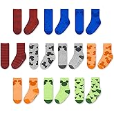 Disney Mickey Mouse Toddler Socks - 10 Pack with Anti-Slip Grippers Featuring Mickey Mouse Clubhouse Characters for Ages 2-4