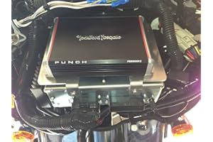 KUSTOM CYCLE PARTS Harley Davidson Wiring kit and Amplifier Mounting Bracket fit 2006 to 2013 Batwing Bikes with Stock Radio Compatible with Rockford Fosgate PBR300x2 or PBR300x4 amps *Will NOT FIT 2014 & Newer Bikes*