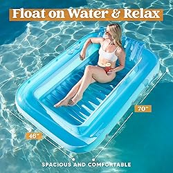 Sloosh Inflatable Tanning Pool Lounge Float, 70" x