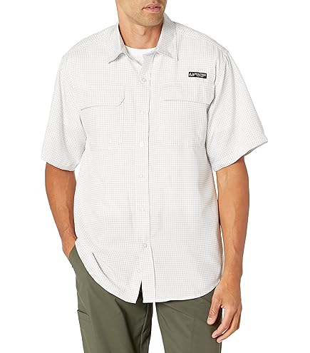 Mossy Oak Offshore Chemise de pêche légère à manches courtes pour homme, Gris froid., X-Large