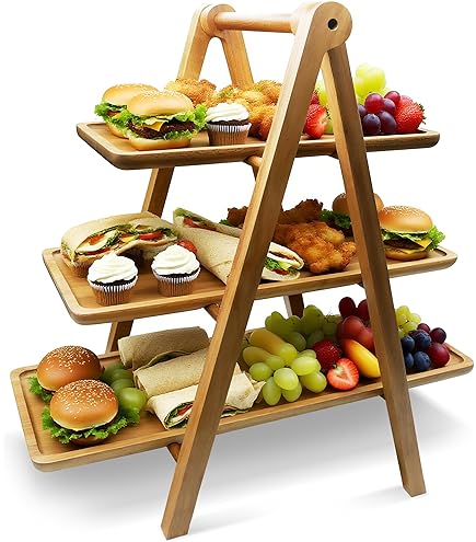 Hicarer 2 Pcs 3 Tier Serving Trays Stand, Stainless Steel Serving Platters Dessert Table Display Set Rectangle Plate Set with Metal Stand for... Hicarer 2 Pcs 3 Tier Serving Trays Stand, Stainless Steel Serving Platters Dessert Table Display Set Rectangle Plate Set with Metal Stand for...
