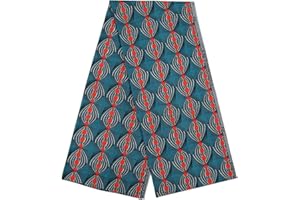 6 Yards African Polyester Wax Prints Fabric with Various Colorful Geometric Patterns - Ideal for DIY Dresses(#4)