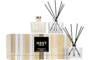 NEST New York Festive Petite Diffuser Trio - 1.3 fl oz Each - Includes Holiday, Birchwood Pine, and Blue Cypress & Snow - Fragrance for Up to 90 Days - Includes All-Natural Reed Sticks - Flame Free