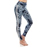 ALWAYS Women's High Waist Yoga Leggings - Tie Dye Premium Soft Stretch Workout Pants 1911 Navy One Size