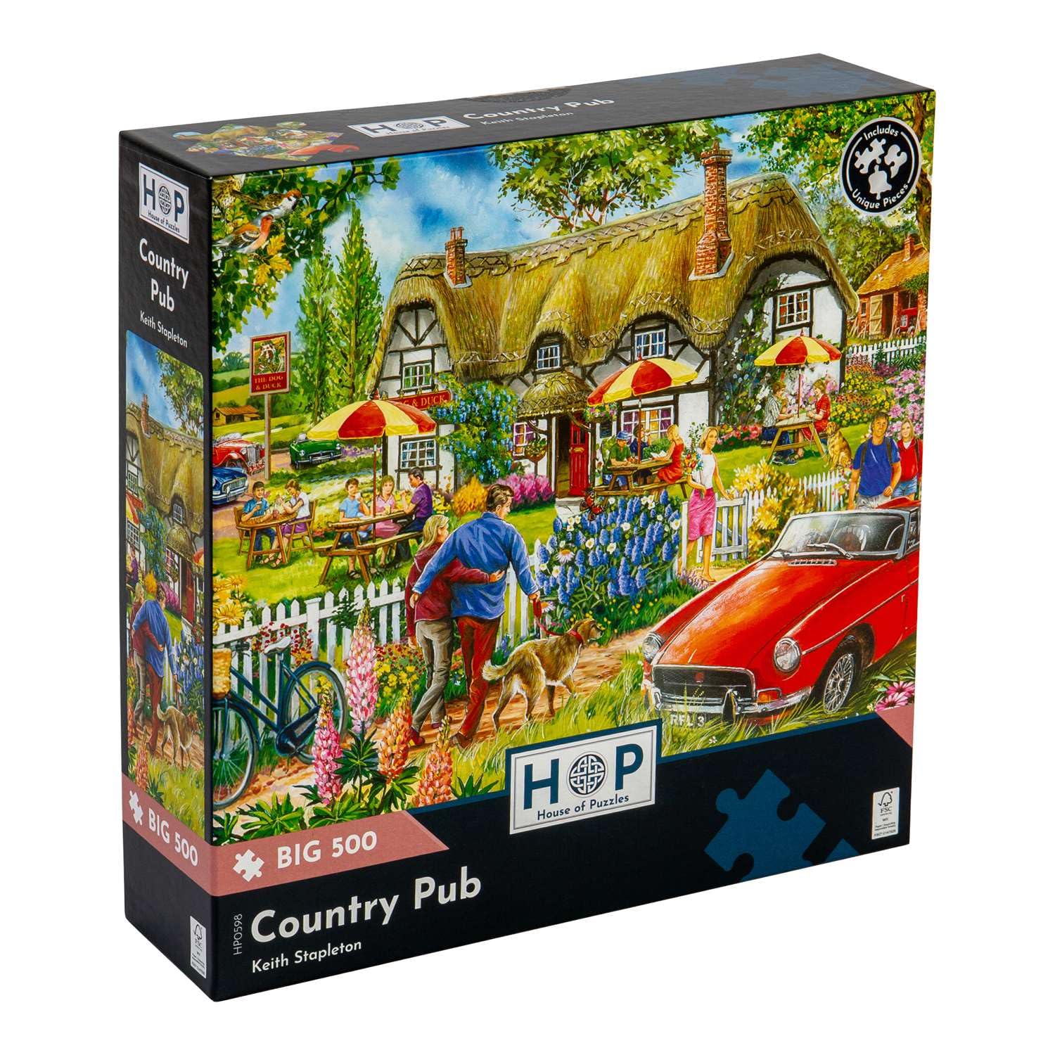 The House of Puzzles - Country Pub Jigsaw - Big 500 Piece Jigsaws For Adults, Extra Large Pieces, Artist Illustrated, Scenic Landscape, Deluxe Puzzle Gifts — image 1