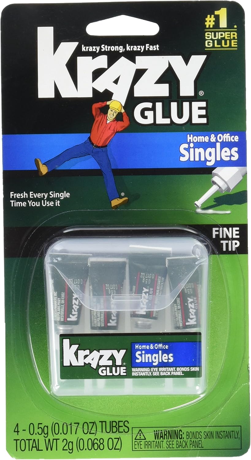 Krazy Glue KG82048SN Instant Crazy Glue Single Use 4 Tubes