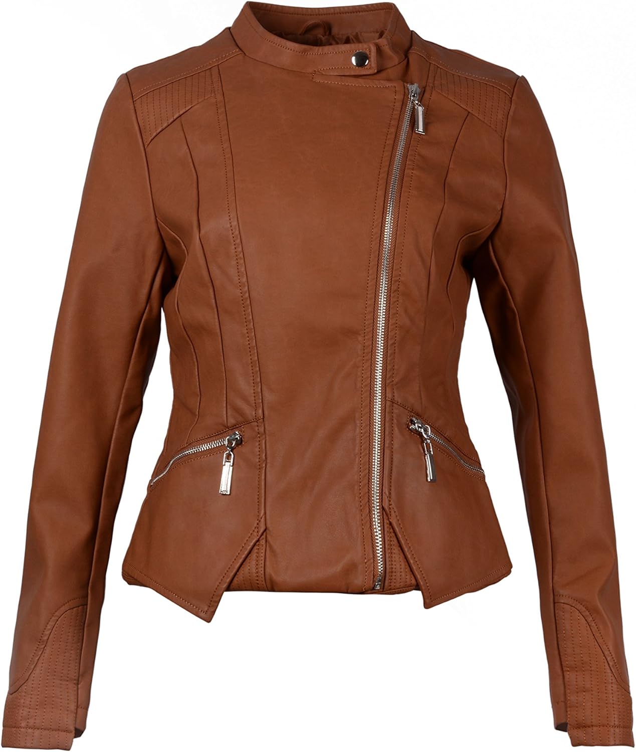 short faux leather jacket