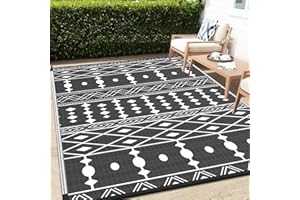 Patiobay Outdoor Rug 5'x8' Reversible Patio Rug, Outdoor Plastic Straw Rug, RV Camping Rug Waterproof, Modern Area Rugs Decor Indoor Outdoor for Patio Porch Balcony Picnic Beach Deck