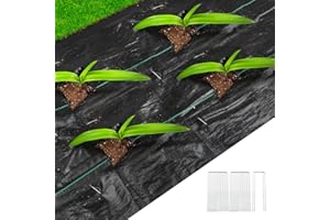 Duerer Weed Barrier Landscape Fabric 3ftx100ft Heavy Duty 3.2oz Ground Cover Fabric Woven Weed Control Block Mat for Patios, Garden Bed, Landscaping, Pathways with 30pcs Stakes