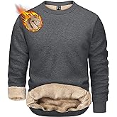 TACVASEN Men's Crewneck Sweatshirt Warm Sherpa Lined Thermal Sweatshirts Heavyweight Long Sleeve Winter Fleece Pullover Shirt