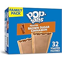 Kellogg's Pop-Tarts Frosted Brown Sugar Cinnamon - Toaster Pastries Breakfast for Kids, Family Pack (32 Count), 56.4 Ounce