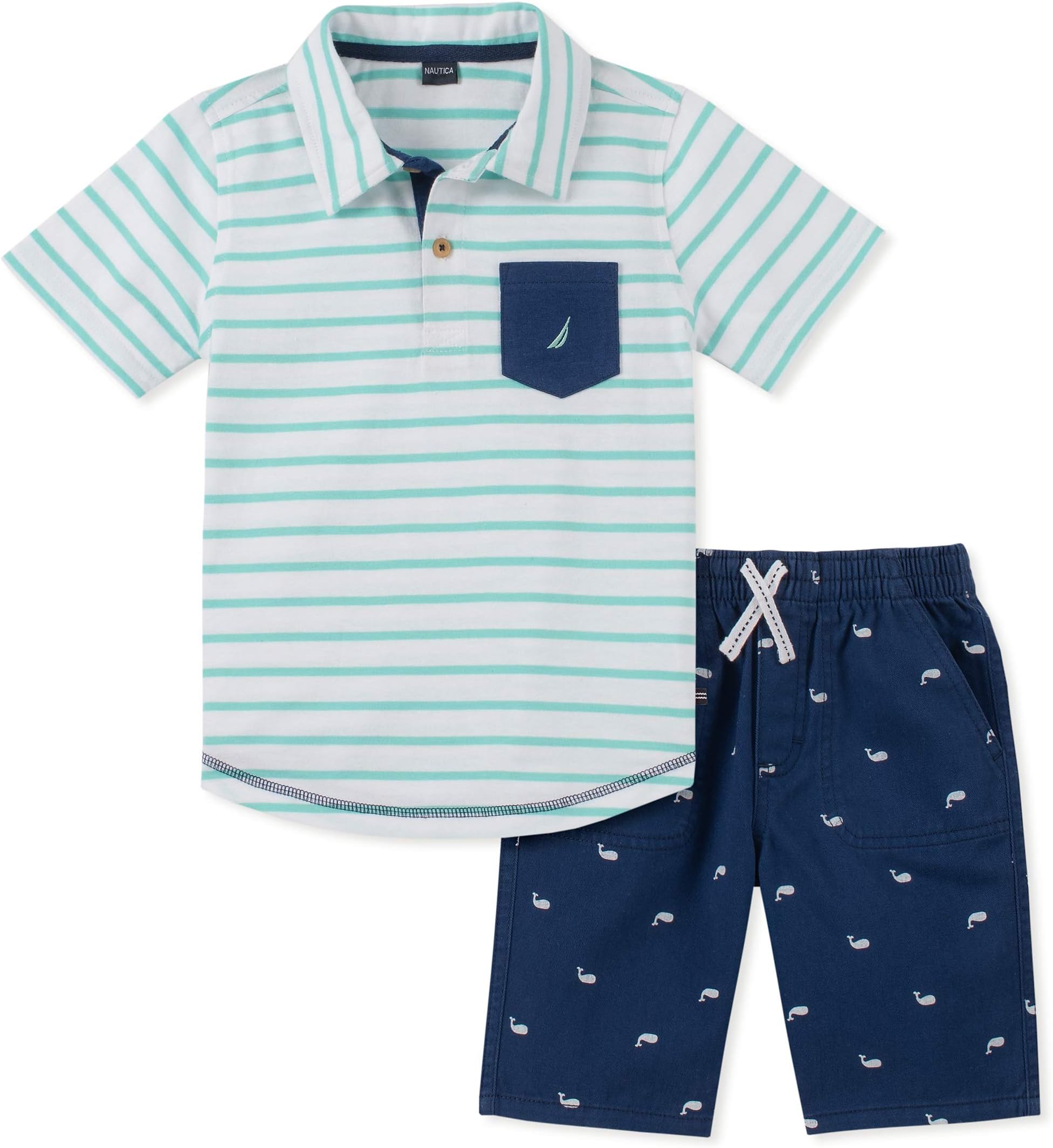 Nautica Baby Boys 2 Pieces Polo Shorts Set