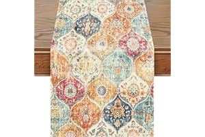 Snycler Table Runner Boho Table Runners Vintage Elegant Farmhouse Table Center Linen Decor for Home Dining Party Entrance (13
