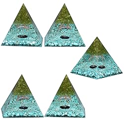 mookaitedecor Peridot Tree of Life Orgone Pyramid