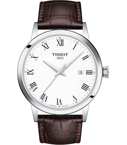 Tissot Mens Gentleman Stainless Steel Dress Watch Brown T1274071603101 : Clothing, Shoes & Jewelry