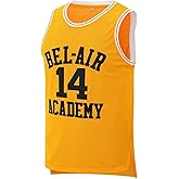 Aolapo Bel Air Jersey #14 Fresh Prince Bel Air Academy Men Yellow Black Green Basketball Jerseys Sleeveless