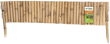 Windhager Beeteinfassung BAMBUS TYP 3 Flexibel; Steckzaun Rasenkante Beetumrandung Palisade, 100 x 20/35 cm, 06491