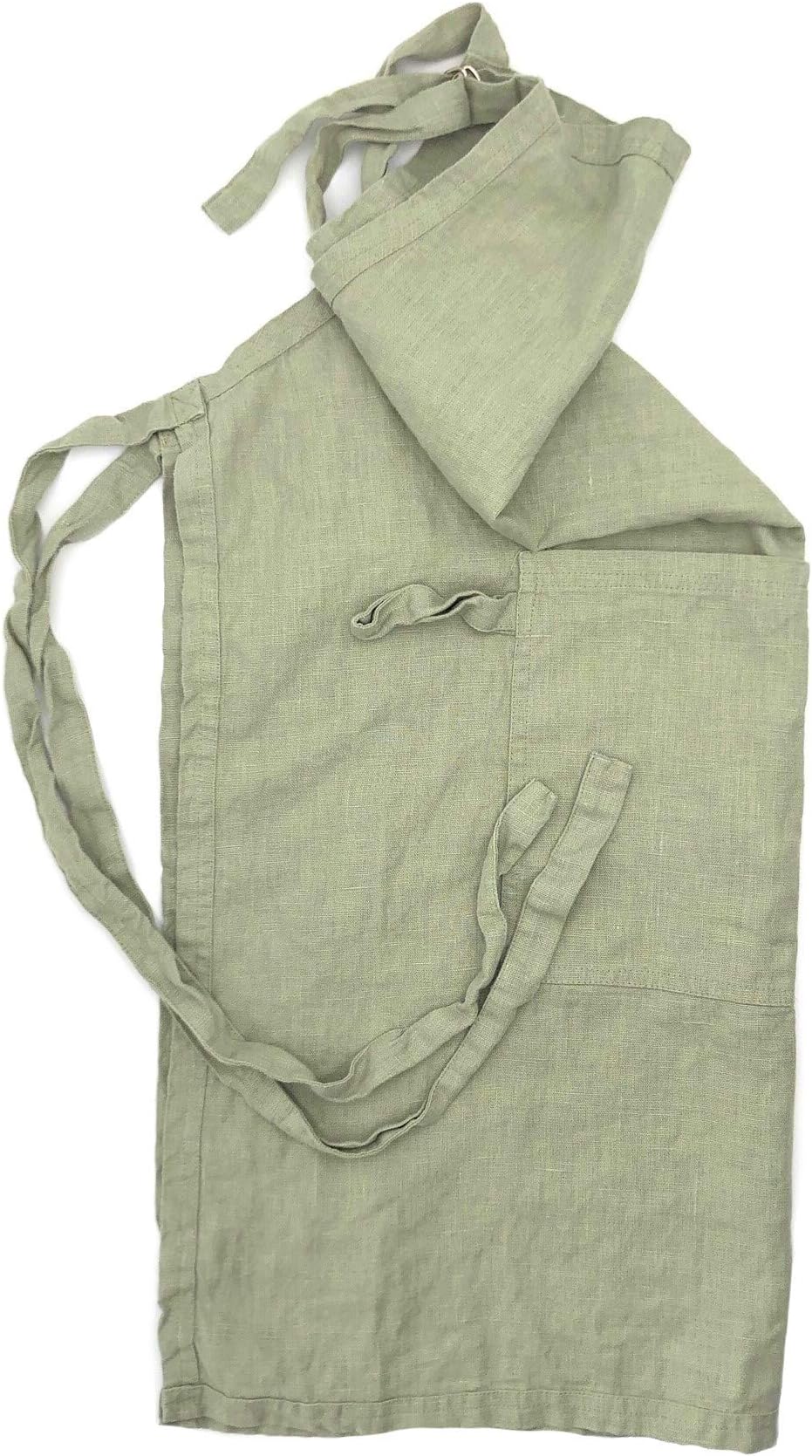 Jowollina Jacquard Linen Cooking Apron L84 x W70 cm Natural/Blue Paisley, linen, Shilf, L 84cm X B 70 cm