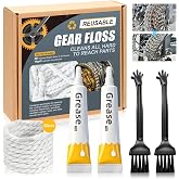 Gear Floss Microfiber Cleaning Rope Kit, Washable and Tear-Resistant | Suitable for Bicycle Chain, Motorcycle Chain, 3D Printer Lead Screw, Complete Bike Cleaning Kit with Lubricant and Brush