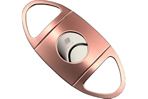 OYHBO Cigar Cutter Guillotine Stainless Steel Double Blades Gift Collection Cuts Up to 60 Ring Gauge, Coppery Color