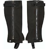 Half Chaps Black Amara Equestrian English Riding Unisex Adult Half Chap Premium Synthetic Amara Leather