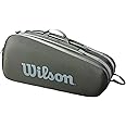 WILSON Tour Tennis Racket Bag - Dark Green and Stone Grey