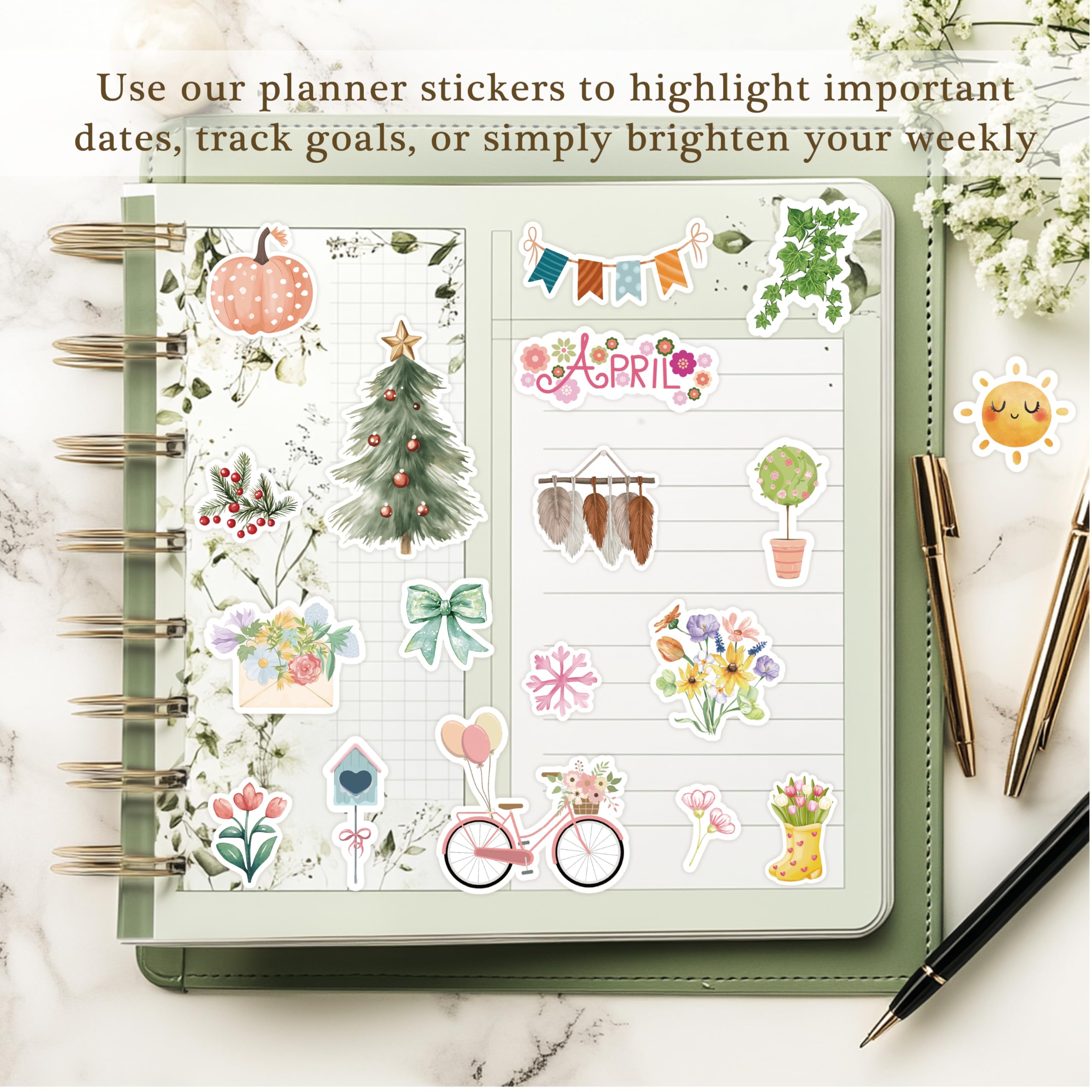 Planner Stickers (24 Page, 1000+ Stickers, Multicolor, Paper, Vintage Style, Holiday & Seasonal Themed, Planner & Scrapbook Accessories)