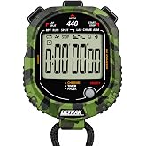 ULTRAK 440 Camoflauge Waterproof Stopwatch &amp; Countdown Timer, Jumbo Display | IP67 waterproof, huge digits, 3 countdown modes, lap/split timing, pacer, 4 alarms, calendar, lanyard