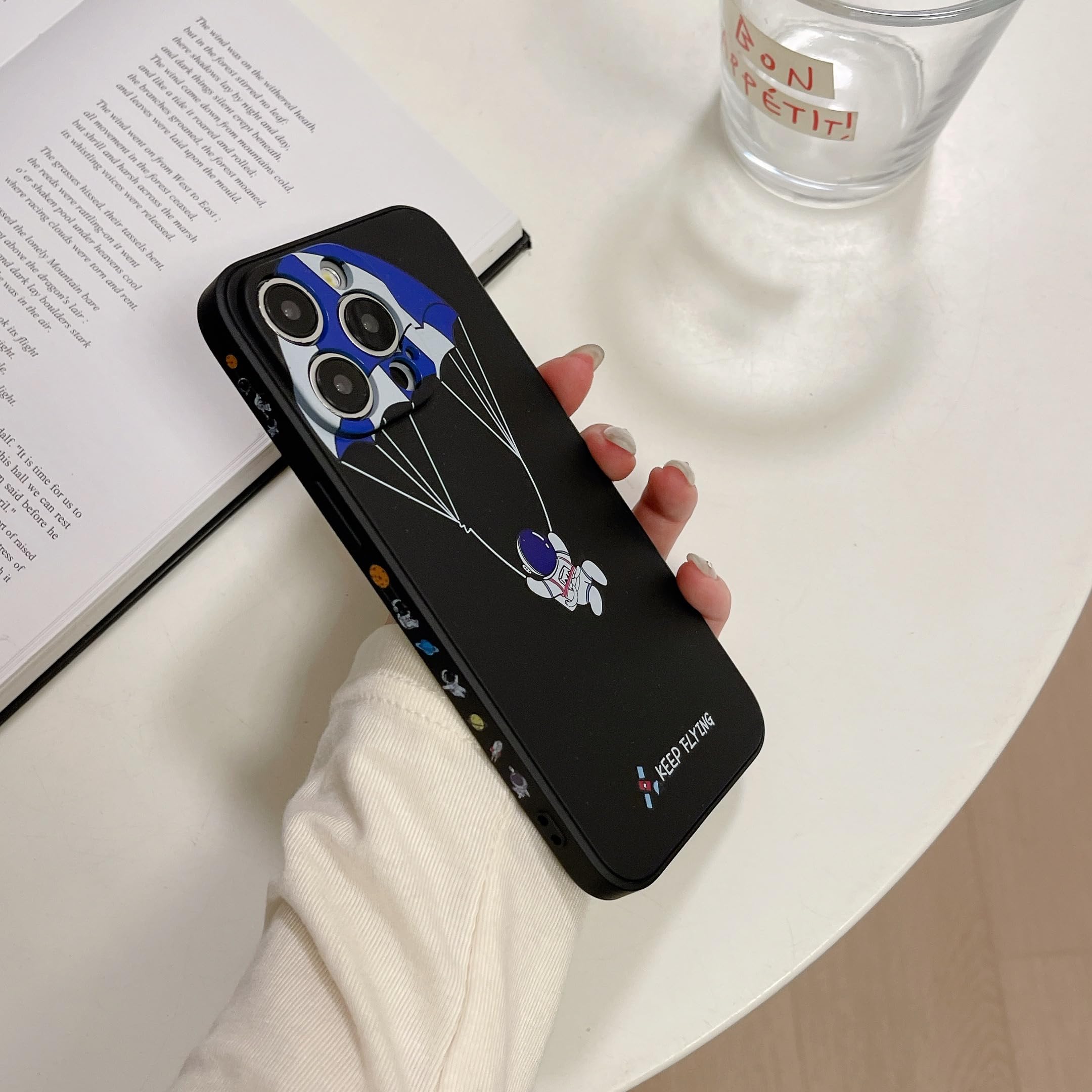 Yonds Queen for iPhone 11 Pro Max Cute Case, Cool Cartoon Astronaut Space Rocket Moon Design Stylish Soft TPU Bumper Shockproof Anti-Slip Protector Case (iPhone 11 Pro Max, Flying) — image 1