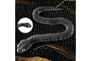 TITIC 3D Printed Snake Animals Toys, Articulated Flexible 3D Printed Viper Fidget Toy, Realistic Slithering Design, Home Office Executive Desk Decor (Black, 24 in)