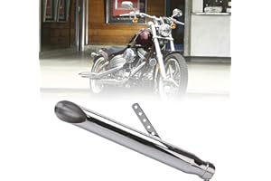 Tesmirror Universal Motorcycle Stainless Steel Slash Cut Exhaust Tip Exhaust Pipe Muffler for Chopper Cafe Racer Silencer (one piece)
