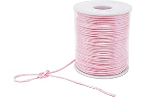 Evershine Rattail Satin Nylon Trim Cord Chinese Knot, Kumihimo, 2MM x 100 Yards. (Light Pink)