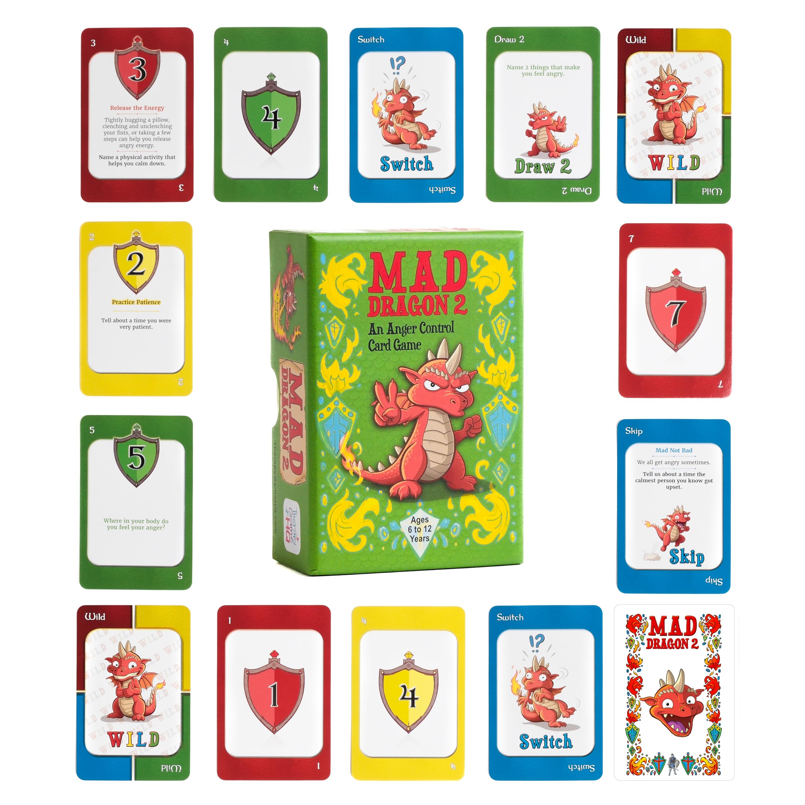 Mad Dragon 2: Anger Control Card Game for Kids — A Fun, Therapist-Friendly Social Emotional Learning Activity That Teaches Emotional Regulation Through Play
