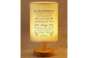 SUEHHYY Mothers Day Gifts for Grandma from Grandkids, to My Grandma Fabric Bedside Table Lamp Presents, Birthday Valentines Christmas Gifts for Grandma Grandmother