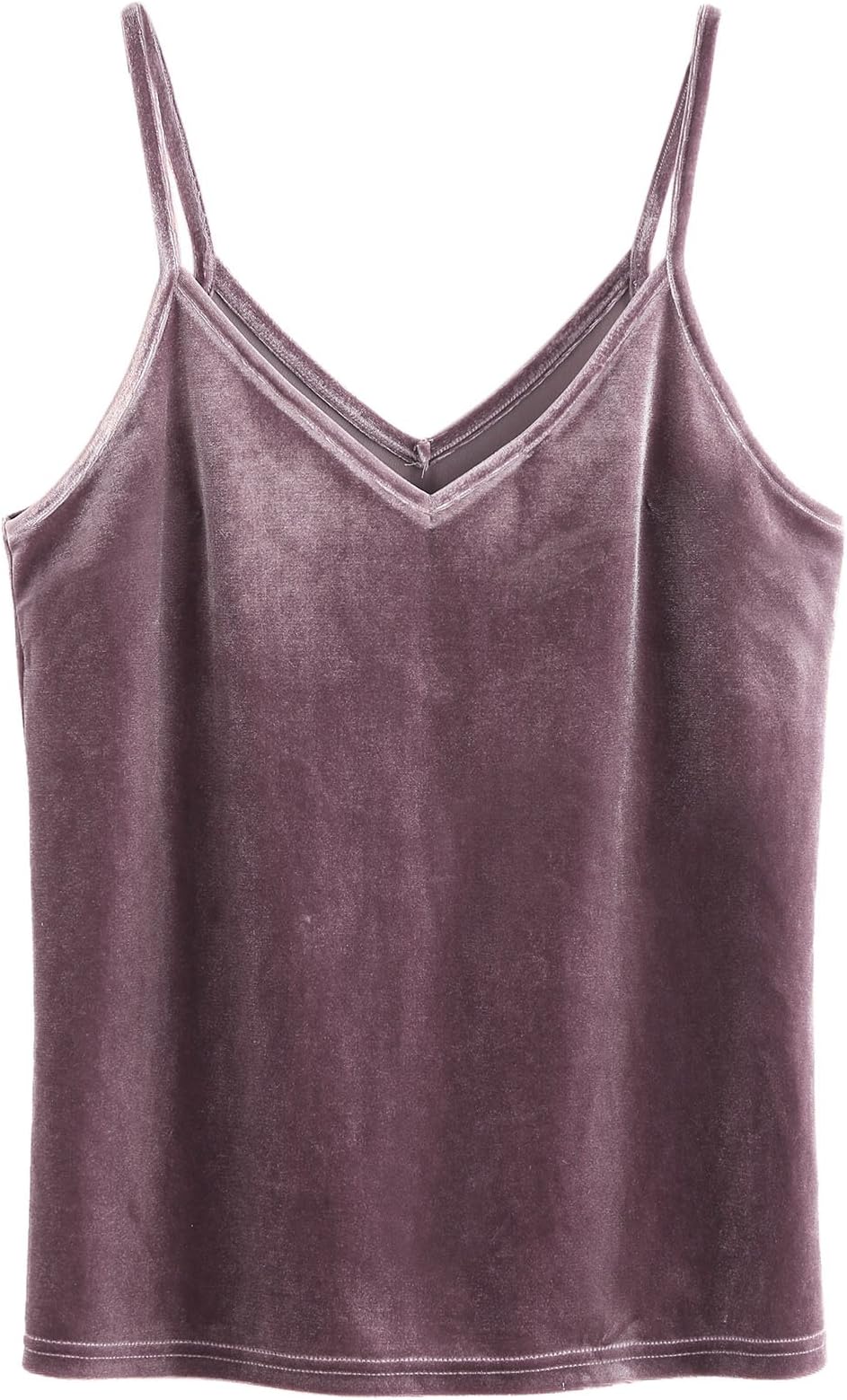 Women's Casual Basic Strappy Velvet V Neck Cami Tank Top