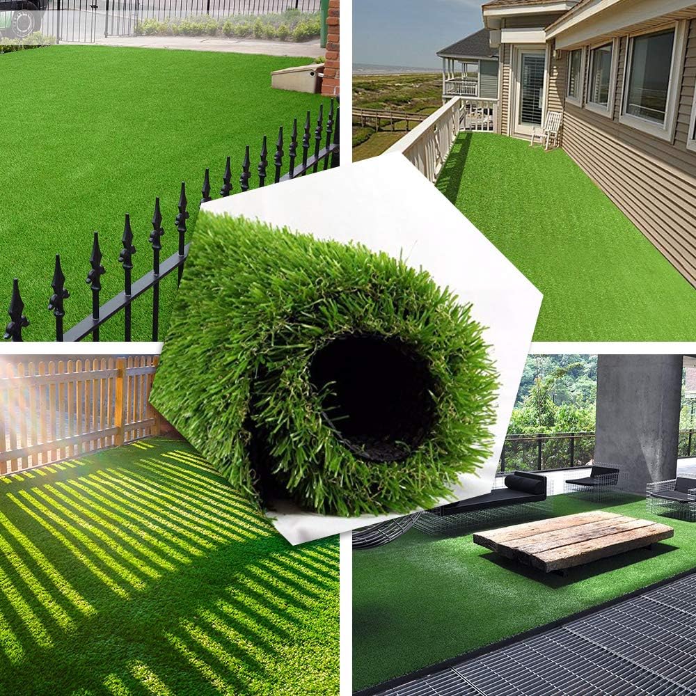 PET GROW Premium Artificial Grass 6FTX15FT,35mm Pile Height/Rubber Backed with Drainage Holes, Realistic Thick Synthetic Fake Faux Grass Mat, Outdoor Garden Pets Pets Grass,