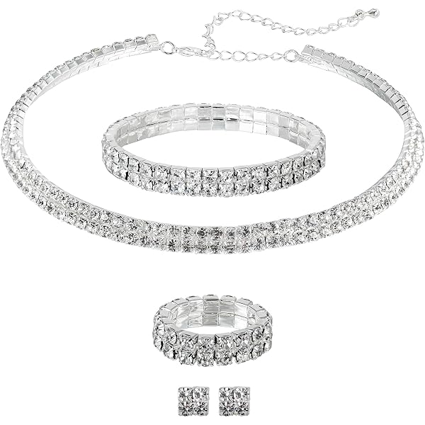Vcagirest V-Shape Crystal Choker Necklace - Shiny Rhinestone Diamond Necklace Jewelry Gift For Women & Girls - View #5