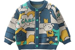 LABISHU Little Boys Cardigan Sweater Coat Toddler Boys Long Sleeve Sweater Cardigan V Neck Stripe Uniform