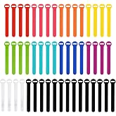 Self-Gripping Cable Ties by Wrap-It Storage - 5" (50-pack) Multicolor | Reusable Hook and Loop Cord Organizer Cable Ties for Cord Management and Desk or Office Organization