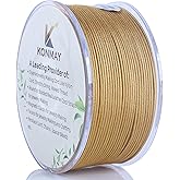 KONMAY 0.8mm Golden Nylon Bracelet String with Dispenser,130 Yards Braided Nylon Satin Cord for Jewelry Making, Beading, Necklace, Handicrafts,Wind Chime, Kumihimo, Macramé