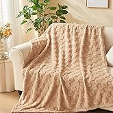 NEWCOSPLAY Super Soft Throw Blanket Brown Premium Silky Flannel Fleece 3D Checkered Lightweight Bed Blanket All Season Use (Brown Checkered, Throw(50"x70"))