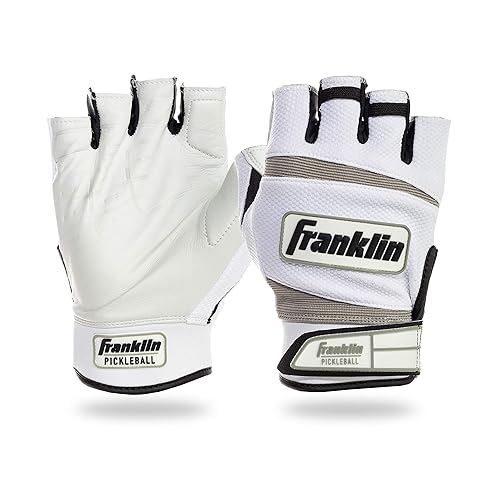Franklin Sports Pickleball Gloves - Men's + Women's Adult Size Gloves - Right Hand Glove for Pickleball + Racquetball - Gear + Accessories - Righty - White - Adult Medium