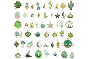 JULIE WANG 30pcs Mixed Enamel Charms Pendants for Jewelry Making Bulk lot Necklace Earrings Bracelet Craft Findings