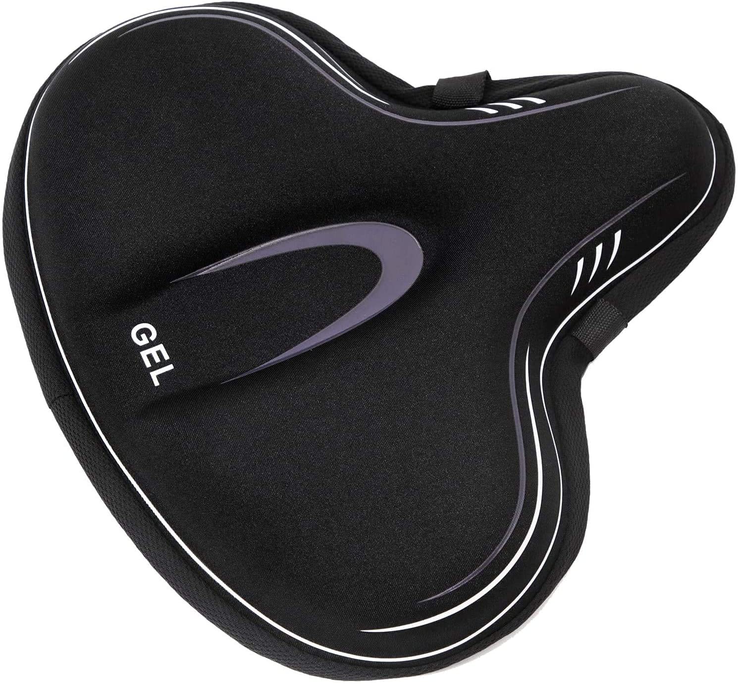 YBEKI Wide Gel Exercise Bike Seat Cover - Gel-Infused Memory Foam Cushion with Non-Slip Base & Breathable Hollow Design | Compatible with Peloton/Spin Bikes (8.5-10" Wide Saddles)
