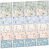 24 Packs Travel Size Tissue Pocket Slim Pack Facial 3 Ply Wallet Size Pocket Tissues for Travel Wedding Party Favors, 6 Styles(Colored Flowers)